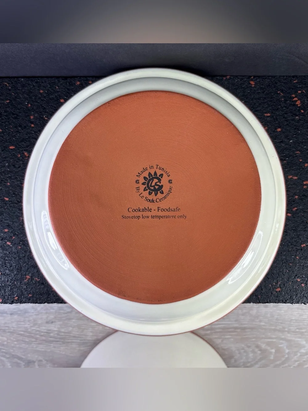 Tagine Stovetop Ceramic Cooket by Le Souk Ceramique, Made in Tunisia 7.5” X 8.75